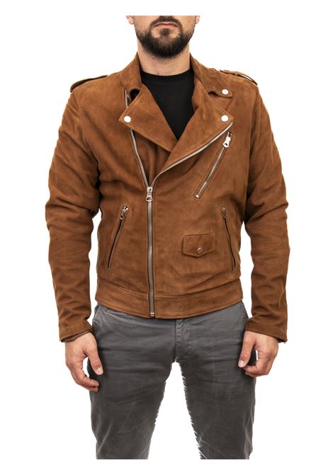 Tan suede biker PK BY PASKAL | 752CAM-CUOIO